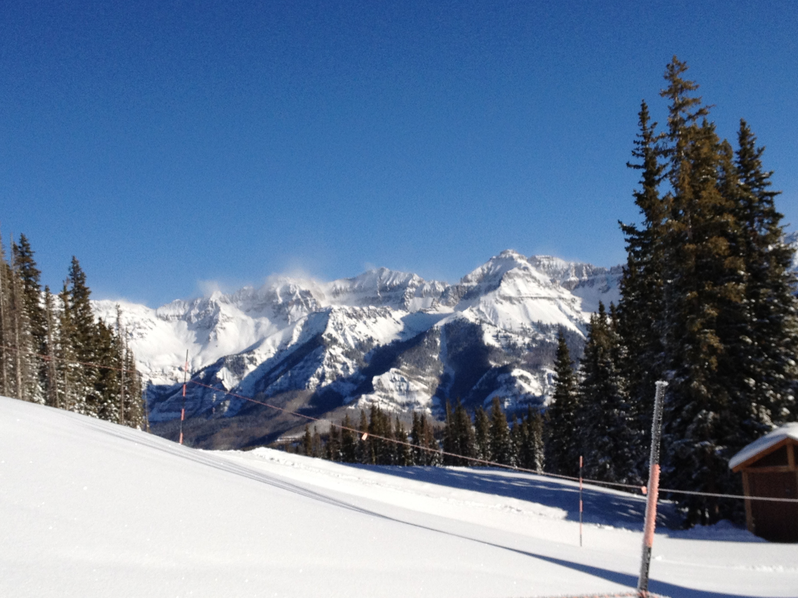 Snowy peaks in Telluride, CO's Mountain Village